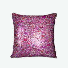 Load image into Gallery viewer, Pink Hearts Sequin Reversible Pillow Case