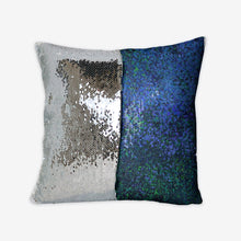 Load image into Gallery viewer, Delphiniums Sequin Reversible Pillow Case