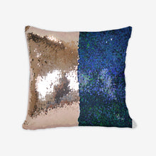 Load image into Gallery viewer, Delphiniums Sequin Reversible Pillow Case