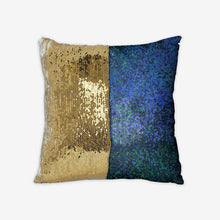 Load image into Gallery viewer, Delphiniums Sequin Reversible Pillow Case
