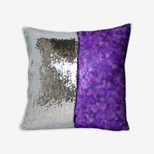 Load image into Gallery viewer, Violet Blossoms Sequin Reversible Pillow Case
