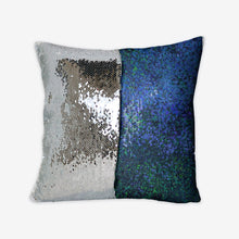Load image into Gallery viewer, Delphiniums Sequin Reversible Pillow Case
